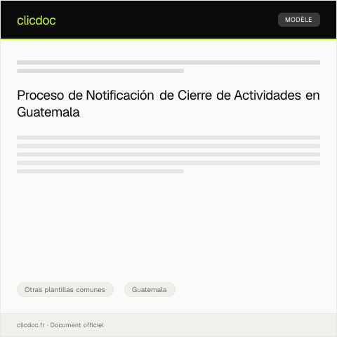 Vista previa del documento Notificación de Cierre de Actividades — Otras plantillas comunes, Guatemala