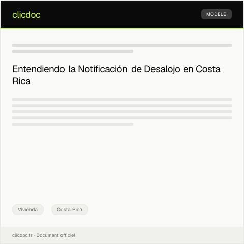 Vista previa del documento Notificación de Desalojo — Vivienda, Costa Rica