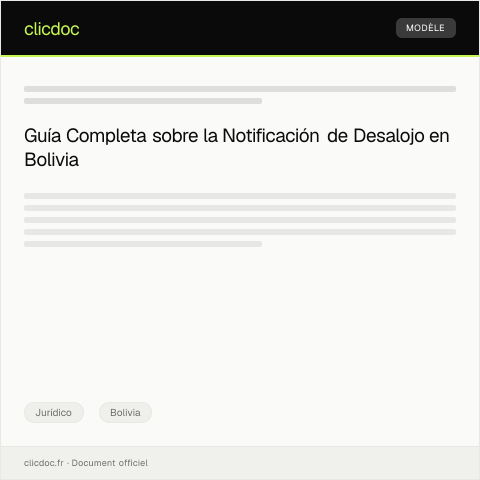 Vista previa del documento Notificación de Desalojo — Jurídico, Bolivia