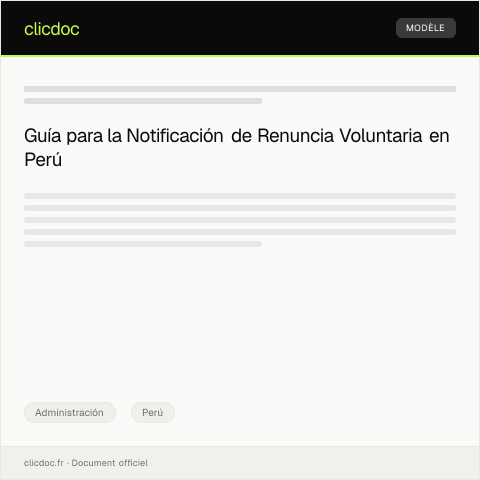 Vista previa del documento Notificación de renuncia voluntaria ante la empresa — Administración, Perú