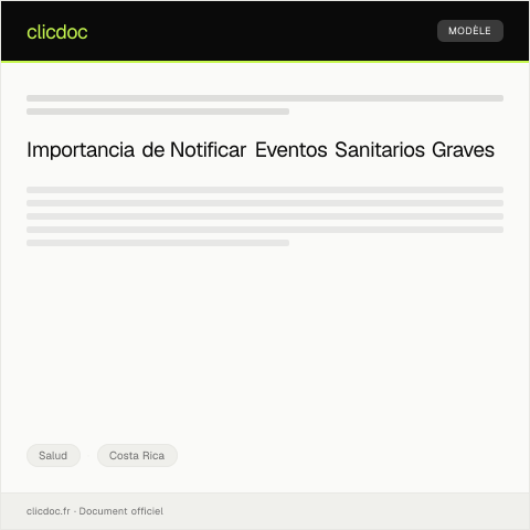 Vista previa del documento Notificación de eventos sanitarios graves ante el Ministerio de Salud — Salud, Costa Rica