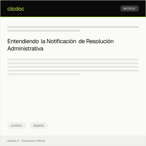 Vista previa del documento Notificación de resolución administrativa — Jurídico, España