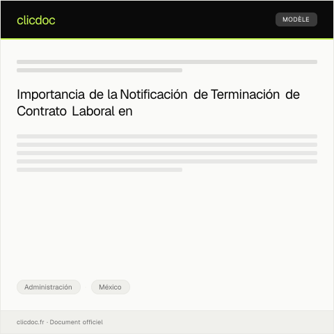 Vista previa del documento Notificación formal de terminación de contrato laboral — Administración, México