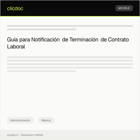 Vista previa del documento Notificación de terminación de contrato laboral por causa justificada — Administración, México