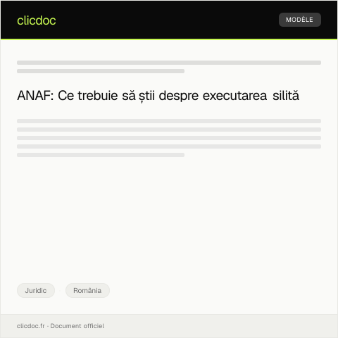 Document preview: Notificare privind intenția de a iniția o procedură de executare silită — Juridic, România