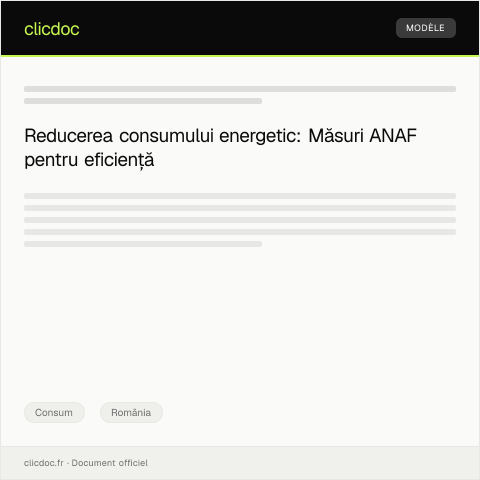 Document preview: Notificare de reducere a consumului pentru eficiență energetică — Consum, România