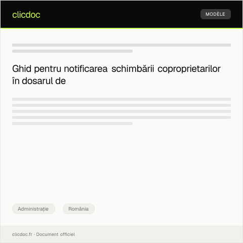 Document preview: Notificare privind schimbarea coproprietarilor în dosarul de pensie — Administrație, România