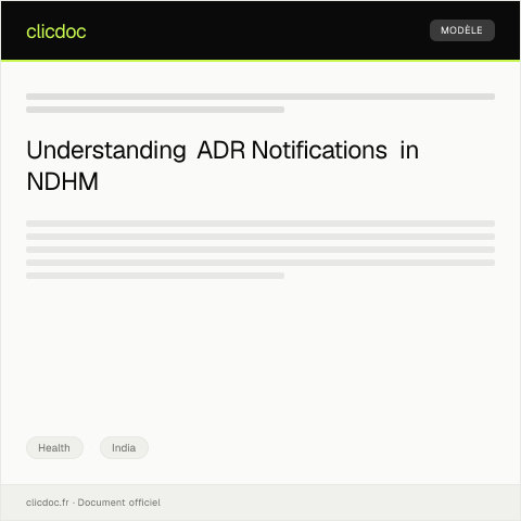 Document preview: Notification of adverse drug reaction in NDHM system — Health, India