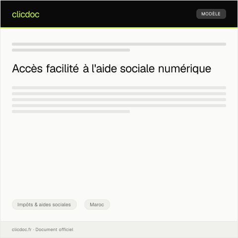 Aperçu du document Notification de l’approbation de la demande d’aide sociale numérique — Impôts & aides sociales, Maroc
