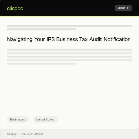 Document preview: Notification of Business Tax Audit by IRS — Businesses, United States