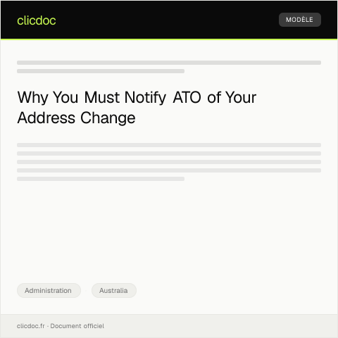 Document preview: Notification of Change of Address with Services Australia — Administration, Australia