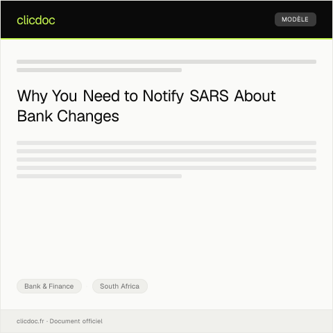 Document preview: Notification of Change of Bank Details — Bank & Finance, South Africa