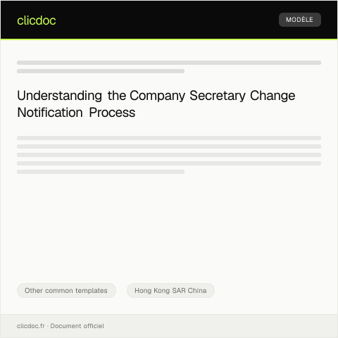 Document preview: Notification of Change of Company Secretary (公司秘書變更通知) — Other common templates, Hong Kong SAR China