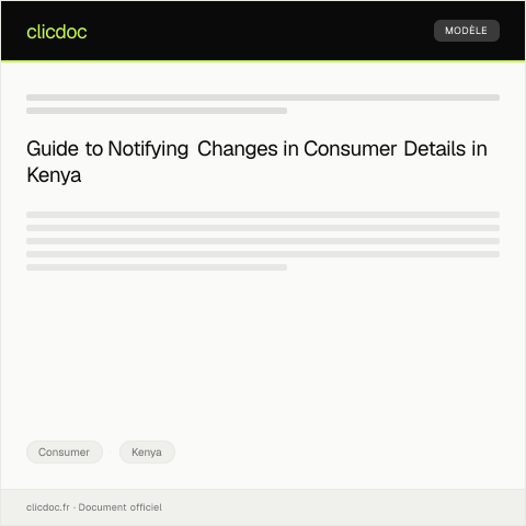 Document preview: Notification of Change of Consumer Details (Form AC-CHG011) — Consumer, Kenya