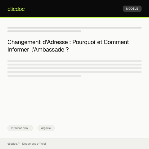 Aperçu du document Notification de changement d’adresse à l’ambassade — International, Algérie