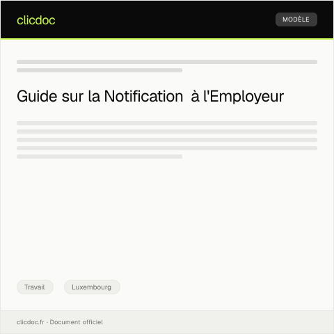 Aperçu du document Notification de changement de situation professionnelle à l'employeur — Travail, Luxembourg