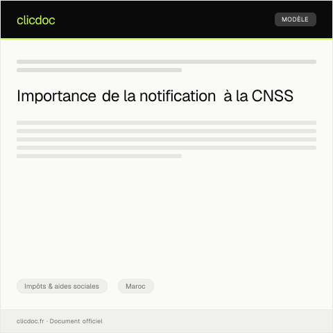 Aperçu du document Notification de changement de statut ou d’activité économique — Impôts & aides sociales, Maroc