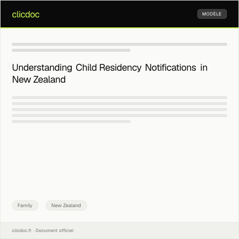 Document preview: Notification of Child Residency Arrangements — Family, New Zealand