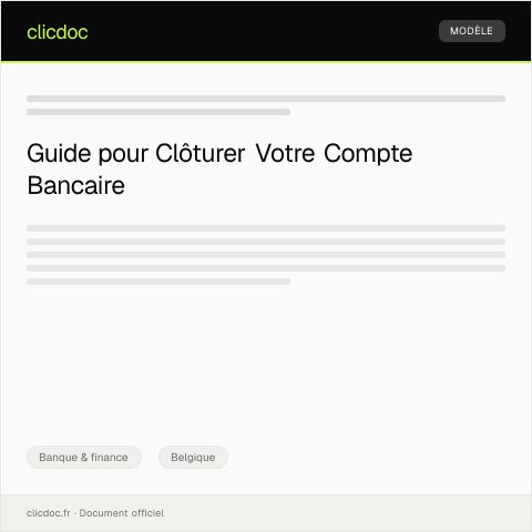Aperçu du document Notification de clôture de compte bancaire — Banque & finance, Belgique