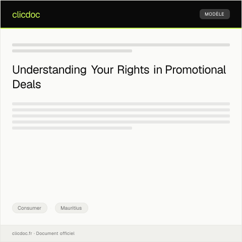 Document preview: Notification of Consumer Rights during Promotional Offers — Consumer, Mauritius