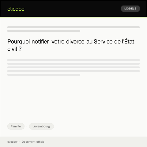 Aperçu du document Notification de divorce auprès du Service de l'État civil — Famille, Luxembourg