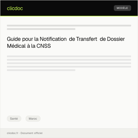 Aperçu du document Notification de transfert de dossier médical — Santé, Maroc