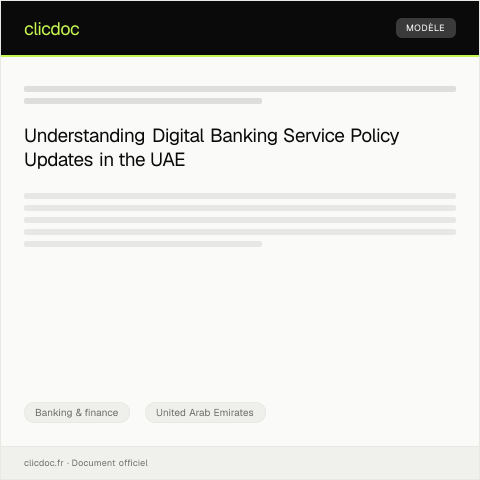 Document preview: Notification of Digital Banking Service Policy Updates / إشعار بتحديثات سياسة الخدمات الرقمية — Banking & finance, United Arab Emirates