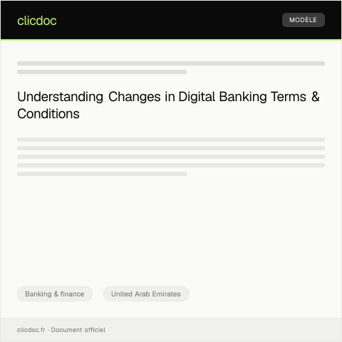 Document preview: Notification of Changes in Digital Banking Terms & Conditions / إشعار بتغييرات في شروط وأحكام الخدمات الرقمية — Banking & finance, United Arab Emirates