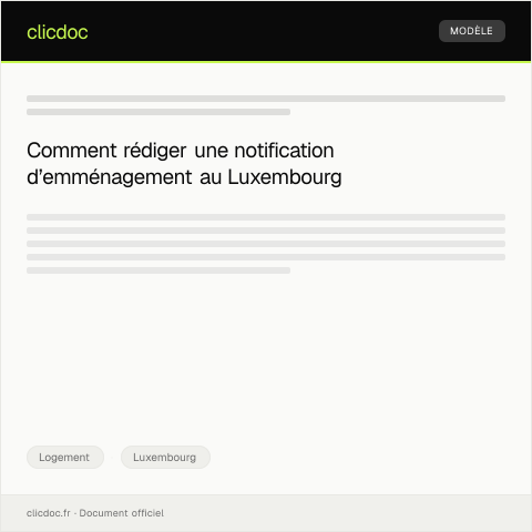 Aperçu du document Notification d’emménagement dans un nouveau logement — Logement, Luxembourg