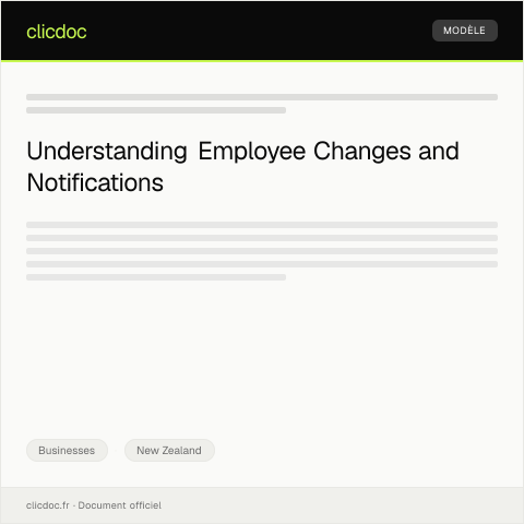 Document preview: Notification of Employee Changes / Pārongo mō ngā panoni ki ngā kaimahi — Businesses, New Zealand