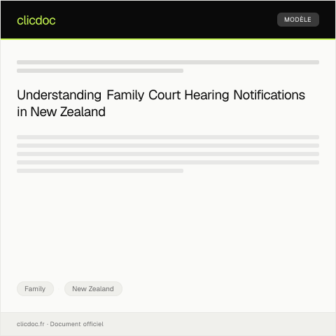 Document preview: Notification of Family Court Hearing — Family, New Zealand