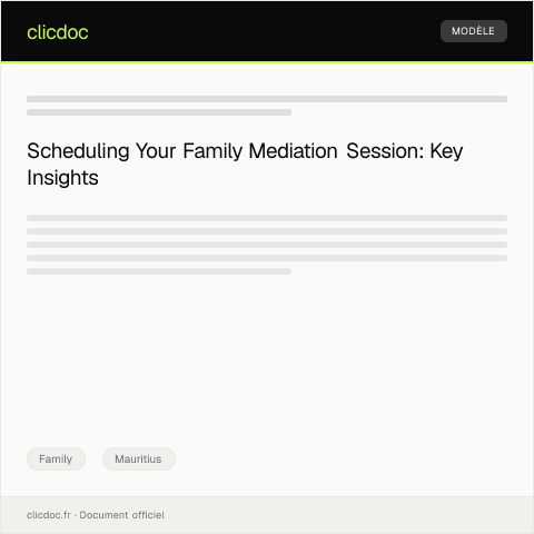 Document preview: Notification of Family Mediation Session Scheduling — Family, Mauritius