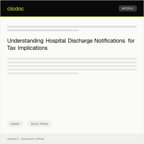 Document preview: Notification of Hospital Discharge for Medical Record Updates — Health, South Africa