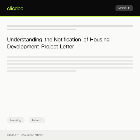 Document preview: Notification of Housing Development Project — Housing, Ireland