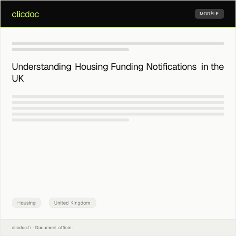 Document preview: Notification of Housing Funding Opportunities — Housing, United Kingdom