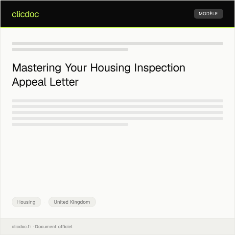 Document preview: Notification of Housing Inspection Appeals — Housing, United Kingdom