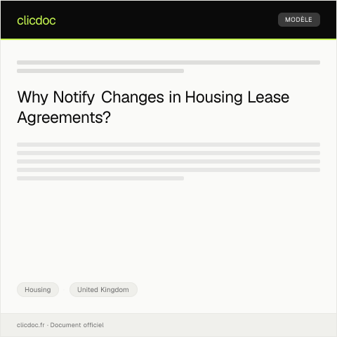 Document preview: Notification of Housing Lease Agreement Updates — Housing, United Kingdom
