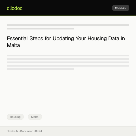 Document preview: Notification of Housing Personal Data Update — Housing, Malta