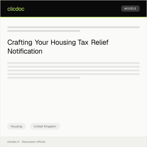 Document preview: Notification of Housing Tax Relief Eligibility — Housing, United Kingdom