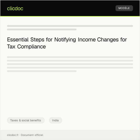 Document preview: Notification of changes in income details for tax purposes — Taxes & social benefits, India