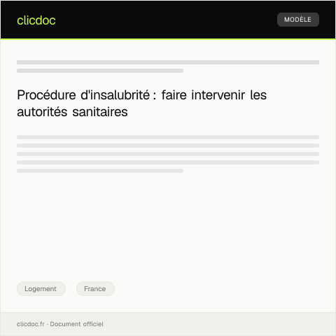 Aperçu du document Notification d’insalubrité — Logement, France