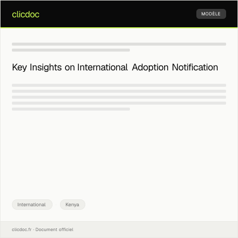 Document preview: Notification of International Adoption Proceedings — International, Kenya