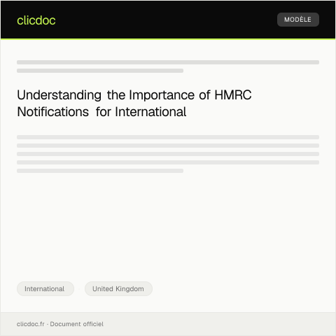 Document preview: Notification of International Business Activities — International, United Kingdom