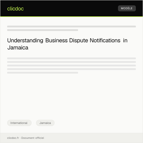 Document preview: Notification of International Business Dispute Resolution — International, Jamaica