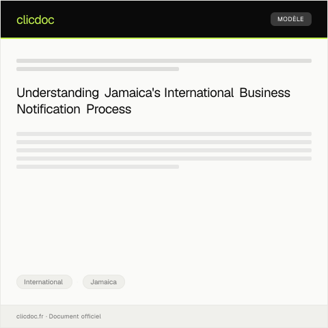 Document preview: Notification of International Business Operations — International, Jamaica
