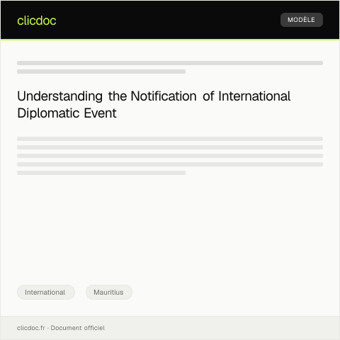 Document preview: Notification of International Diplomatic Event — International, Mauritius