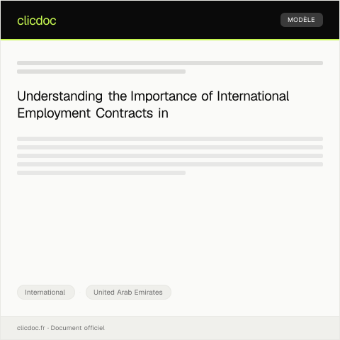 Document preview: Notification of International Employment Contract — International, United Arab Emirates
