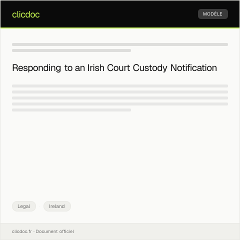 Document preview: Notification of Irish Court Custody Decision — Legal, Ireland