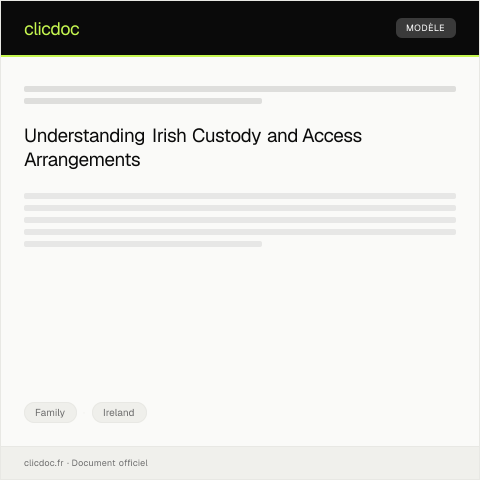 Document preview: Notification of Irish Custody and Access Arrangement — Family, Ireland