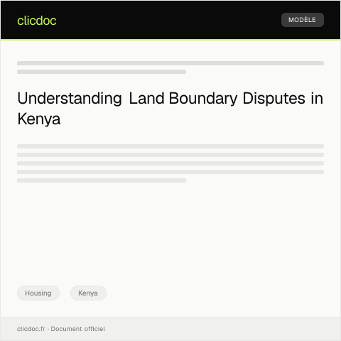 Document preview: Notification of Land Boundary Dispute — Housing, Kenya